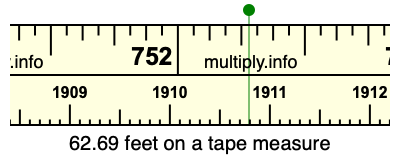62.69 feet on a tape measure