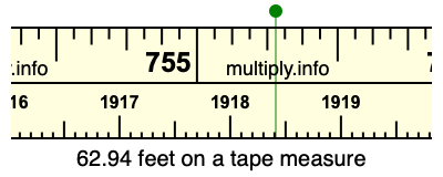 62.94 feet on a tape measure