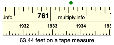 63.44 feet on a tape measure