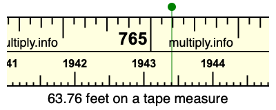 63.76 feet on a tape measure