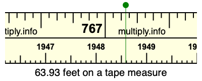 63.93 feet on a tape measure