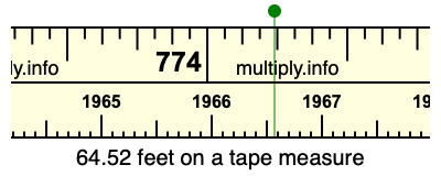 64.52 feet on a tape measure