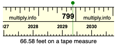 66.58 feet on a tape measure
