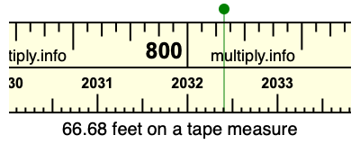 66.68 feet on a tape measure