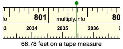 66.78 feet on a tape measure