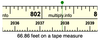 66.86 feet on a tape measure