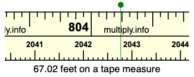 67.02 feet on a tape measure