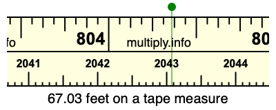 67.03 feet on a tape measure