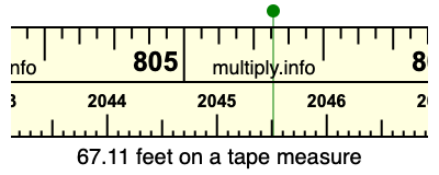 67.11 feet on a tape measure