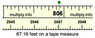 67.16 feet on a tape measure