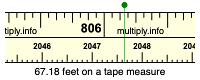 67.18 feet on a tape measure