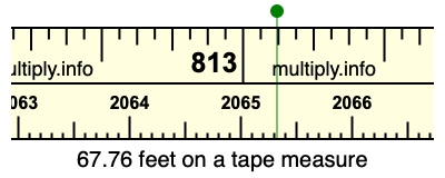 67.76 feet on a tape measure