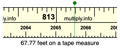 67.77 feet on a tape measure
