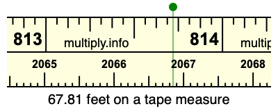 67.81 feet on a tape measure