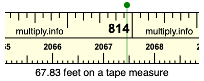 67.83 feet on a tape measure