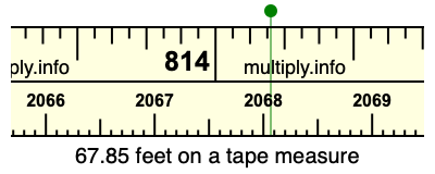 67.85 feet on a tape measure