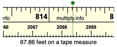 67.86 feet on a tape measure