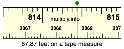 67.87 feet on a tape measure