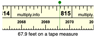 67.9 feet on a tape measure