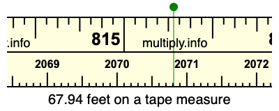 67.94 feet on a tape measure