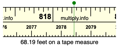 68.19 feet on a tape measure
