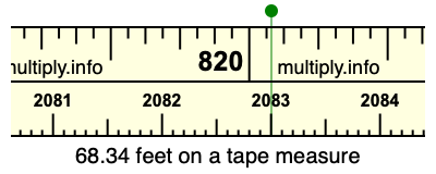68.34 feet on a tape measure