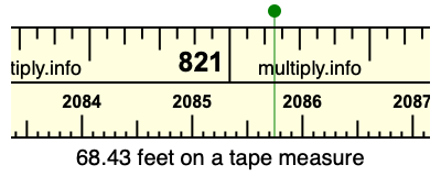 68.43 feet on a tape measure