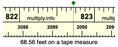 68.56 feet on a tape measure