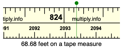 68.68 feet on a tape measure