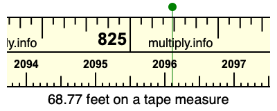 68.77 feet on a tape measure