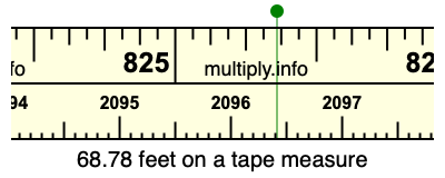 68.78 feet on a tape measure