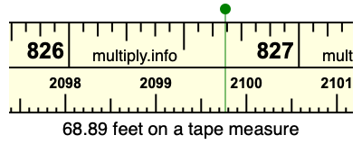 68.89 feet on a tape measure