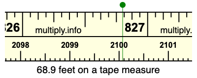 68.9 feet on a tape measure