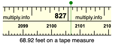 68.92 feet on a tape measure