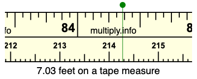 7.03 feet on a tape measure