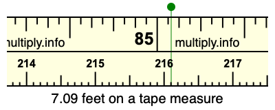 7.09 feet on a tape measure