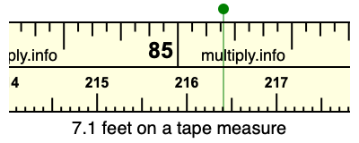 7.1 feet on a tape measure
