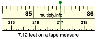7.12 feet on a tape measure