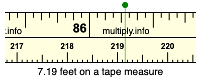 7.19 feet on a tape measure