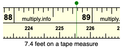 7.4 feet on a tape measure