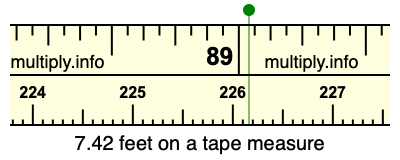 7.42 feet on a tape measure