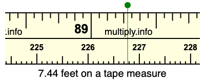 7.44 feet on a tape measure