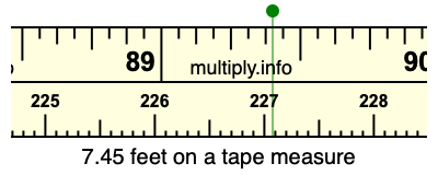 7.45 feet on a tape measure