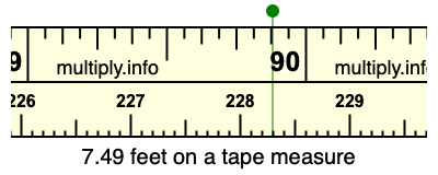 7.49 feet on a tape measure