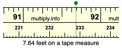 7.64 feet on a tape measure