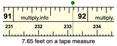 7.65 feet on a tape measure