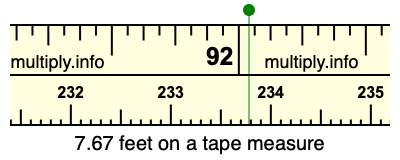 7.67 feet on a tape measure