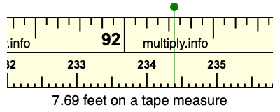 7.69 feet on a tape measure
