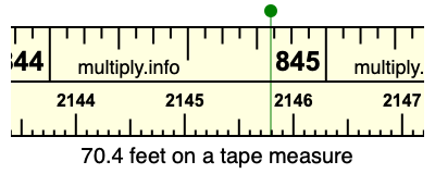 70.4 feet on a tape measure