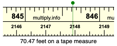 70.47 feet on a tape measure